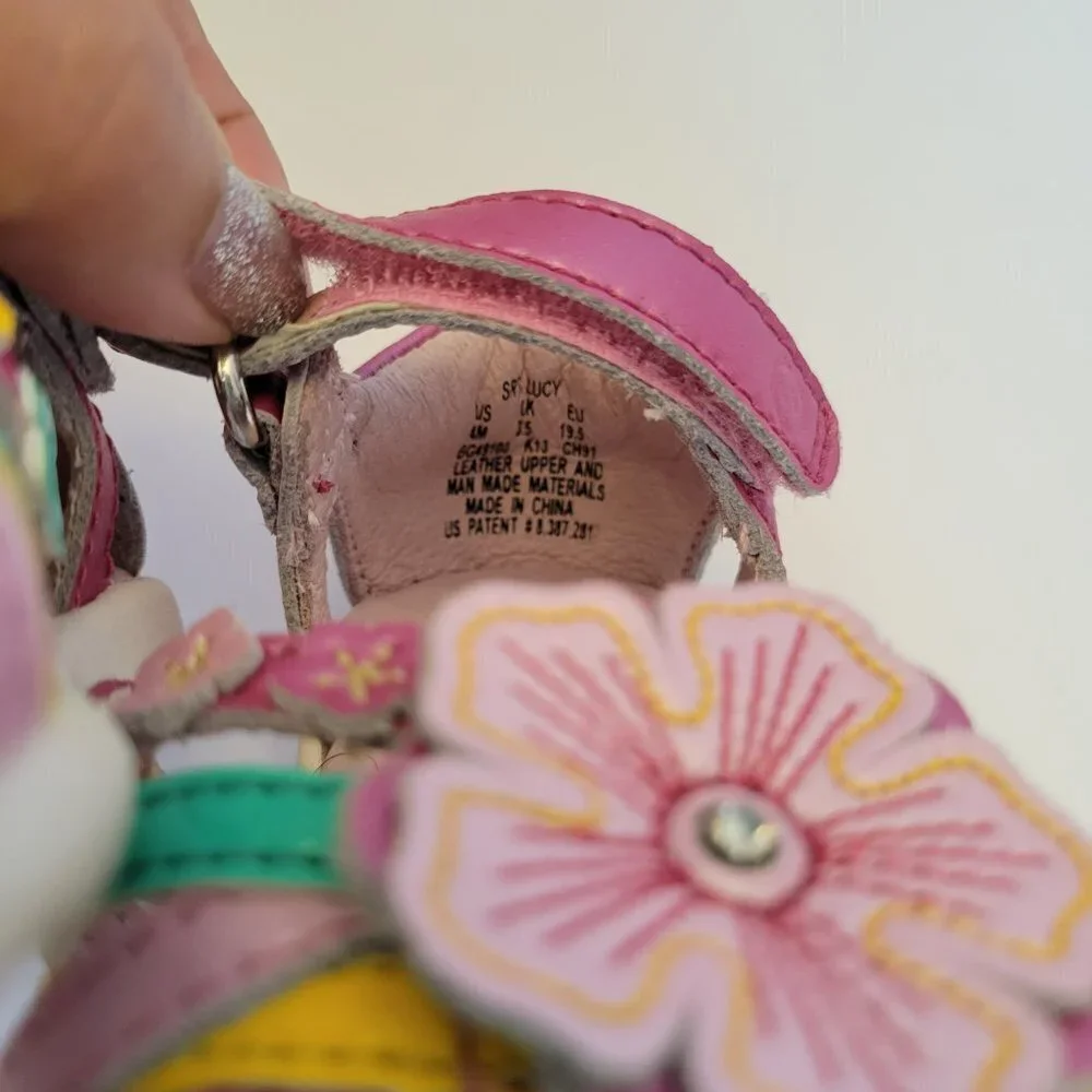Life Stride Pink Floral Sandals - Size 4